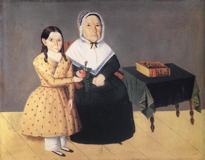 Peck Sheldon Anna Gould Crane and Granddaughter Jennette France oil painting art